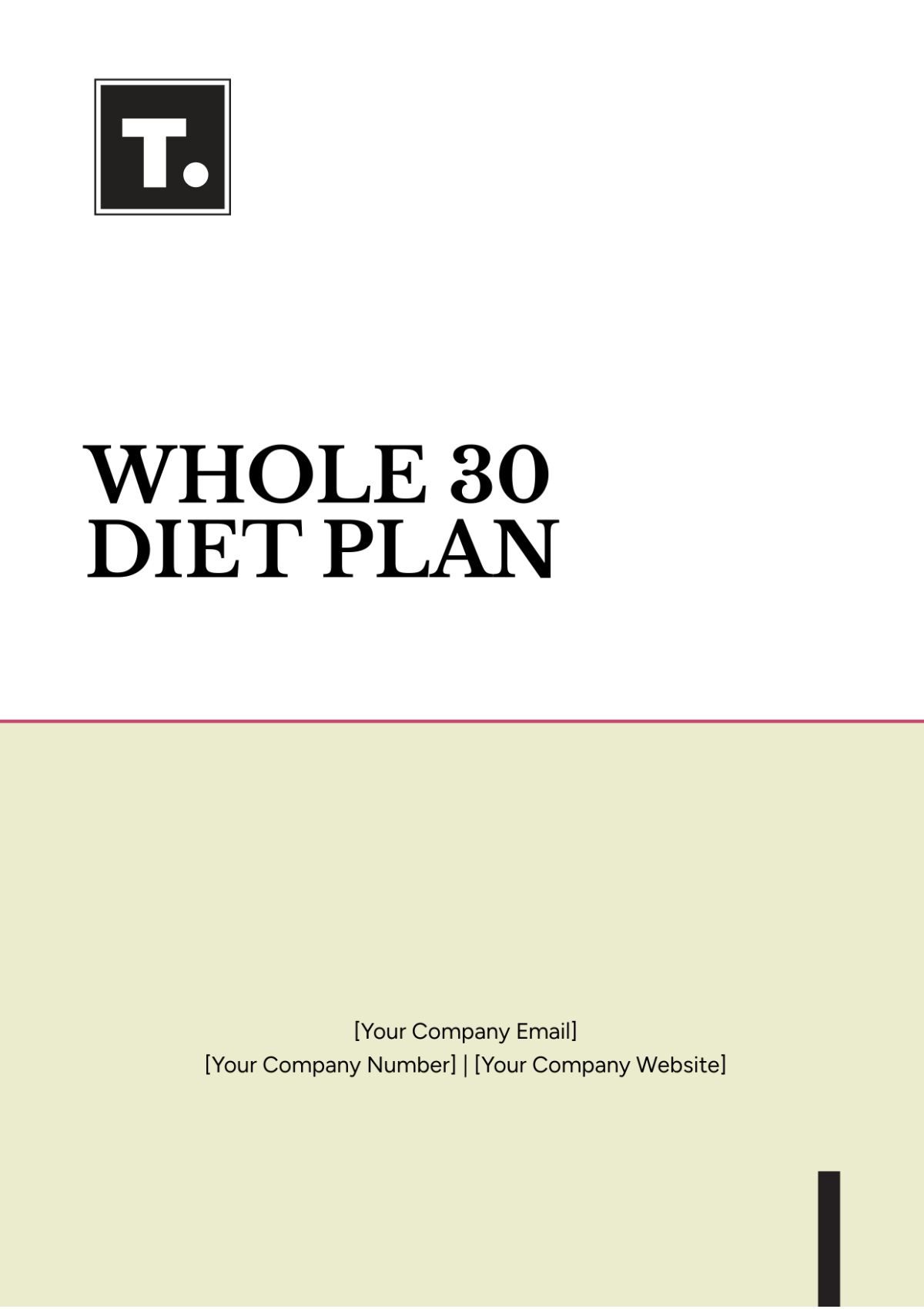 Whole30 Diet Plan Template