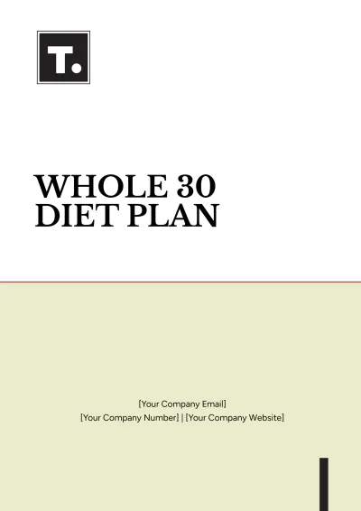 Free Whole30 Diet Plan Template to Edit Online