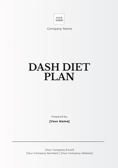 Free DASH Diet Plan Template to Edit Online