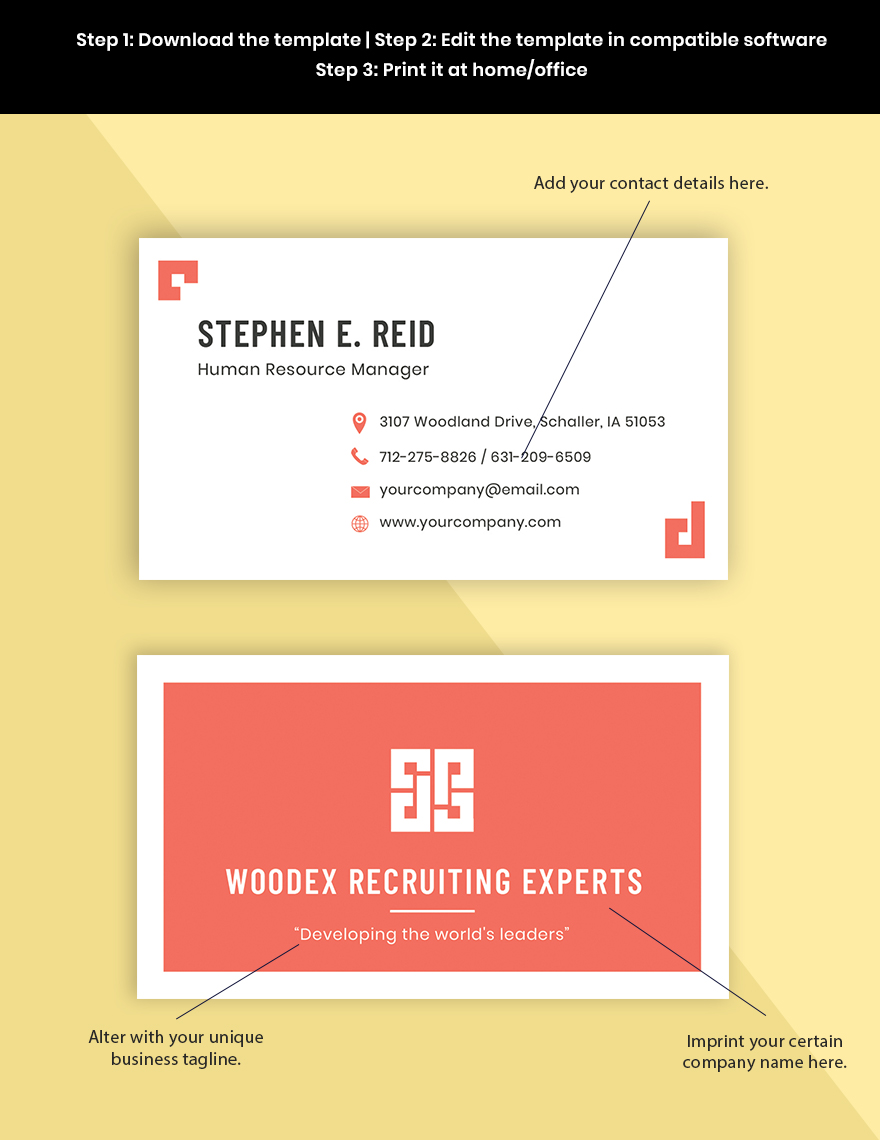 Professional HR Business Card Template