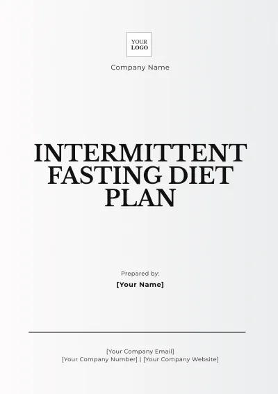 Free Intermittent Fasting Diet Plan Template to Edit Online