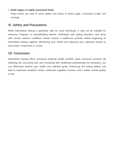 Free Intermittent Fasting Diet Plan Template to Edit Online