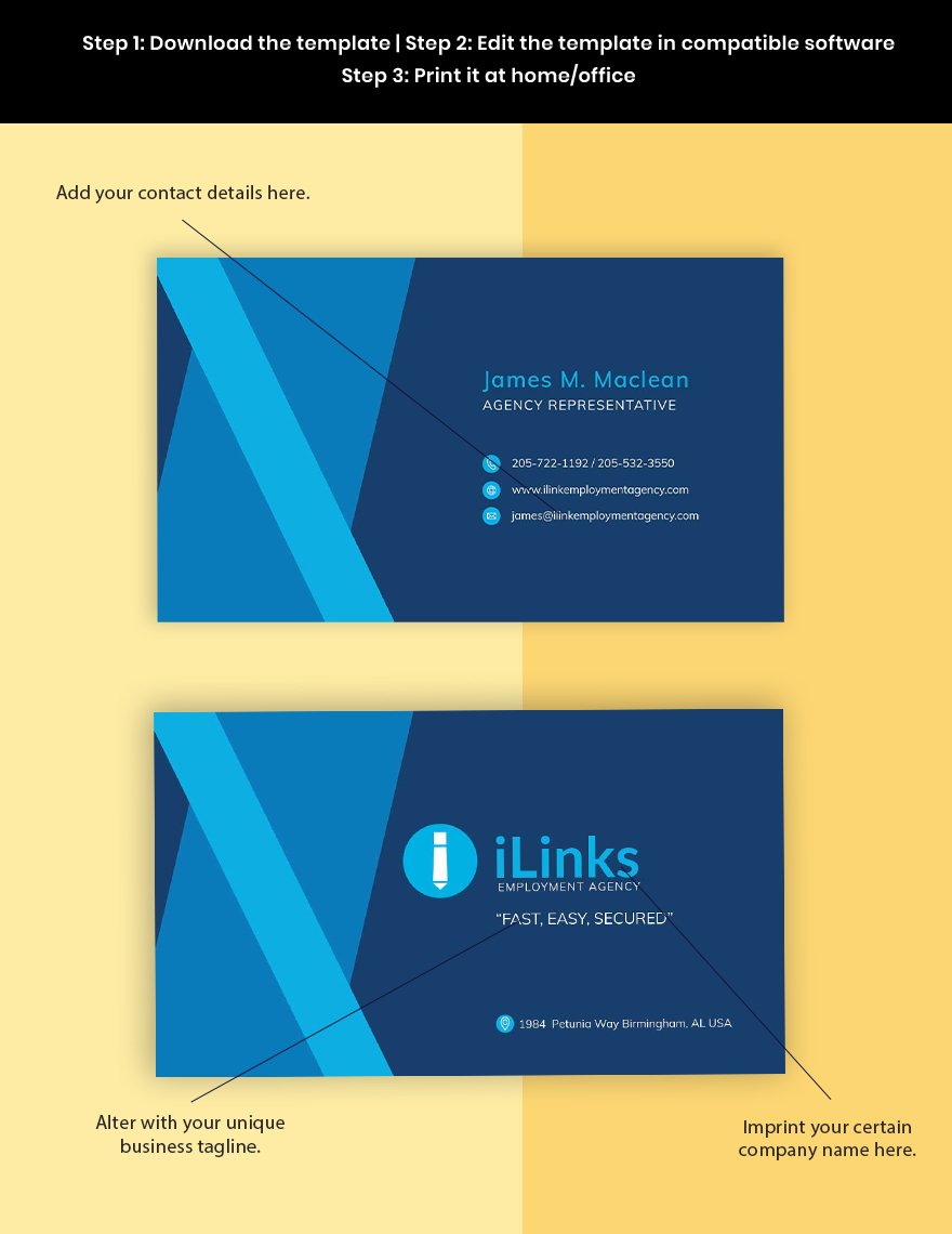 Employment Agency Business Card Template