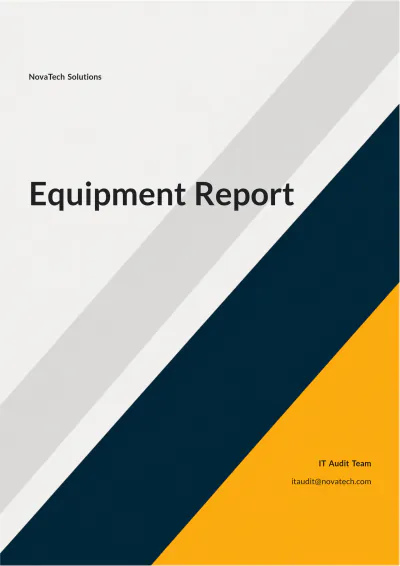 Free Equipment Report Template to Edit Online