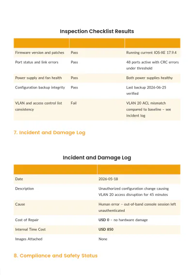 Free Equipment Report Template to Edit Online