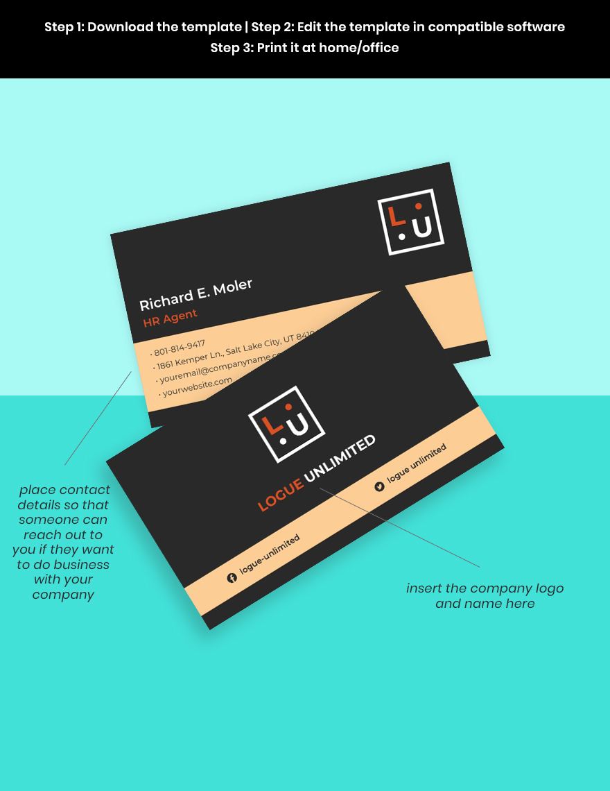 HR agency business card template Sample
