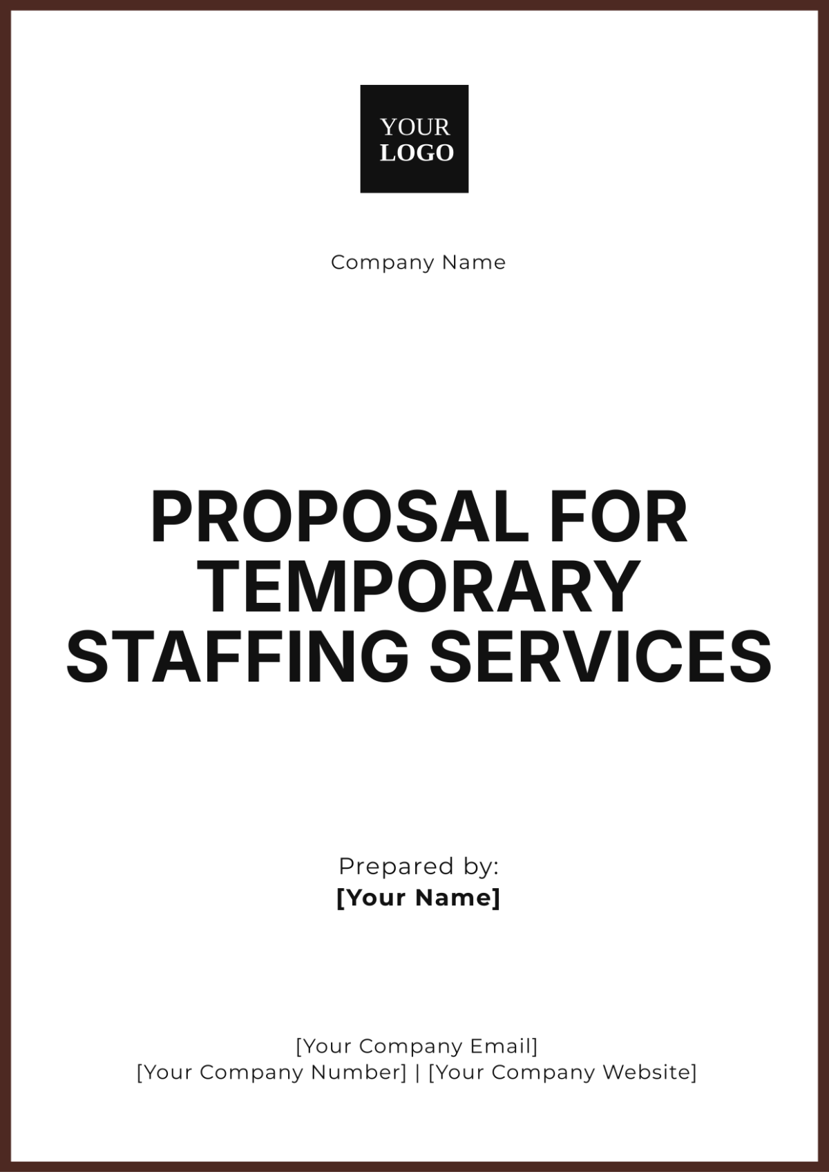 Proposal for Temporary Staffing Services  Template - Edit Online & Download