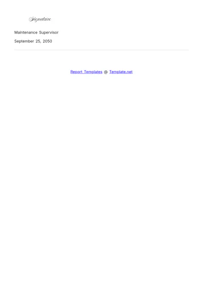 Free Sample Equipment Report Template to Edit Online
