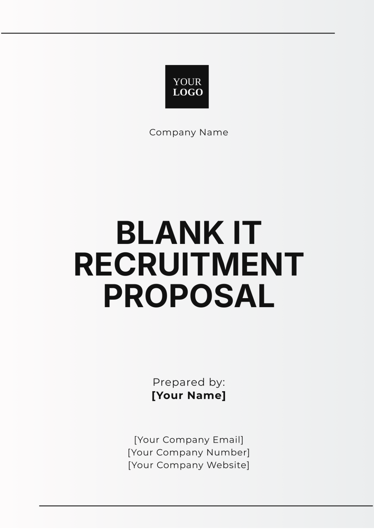 Blank IT Recruitment Proposal Template