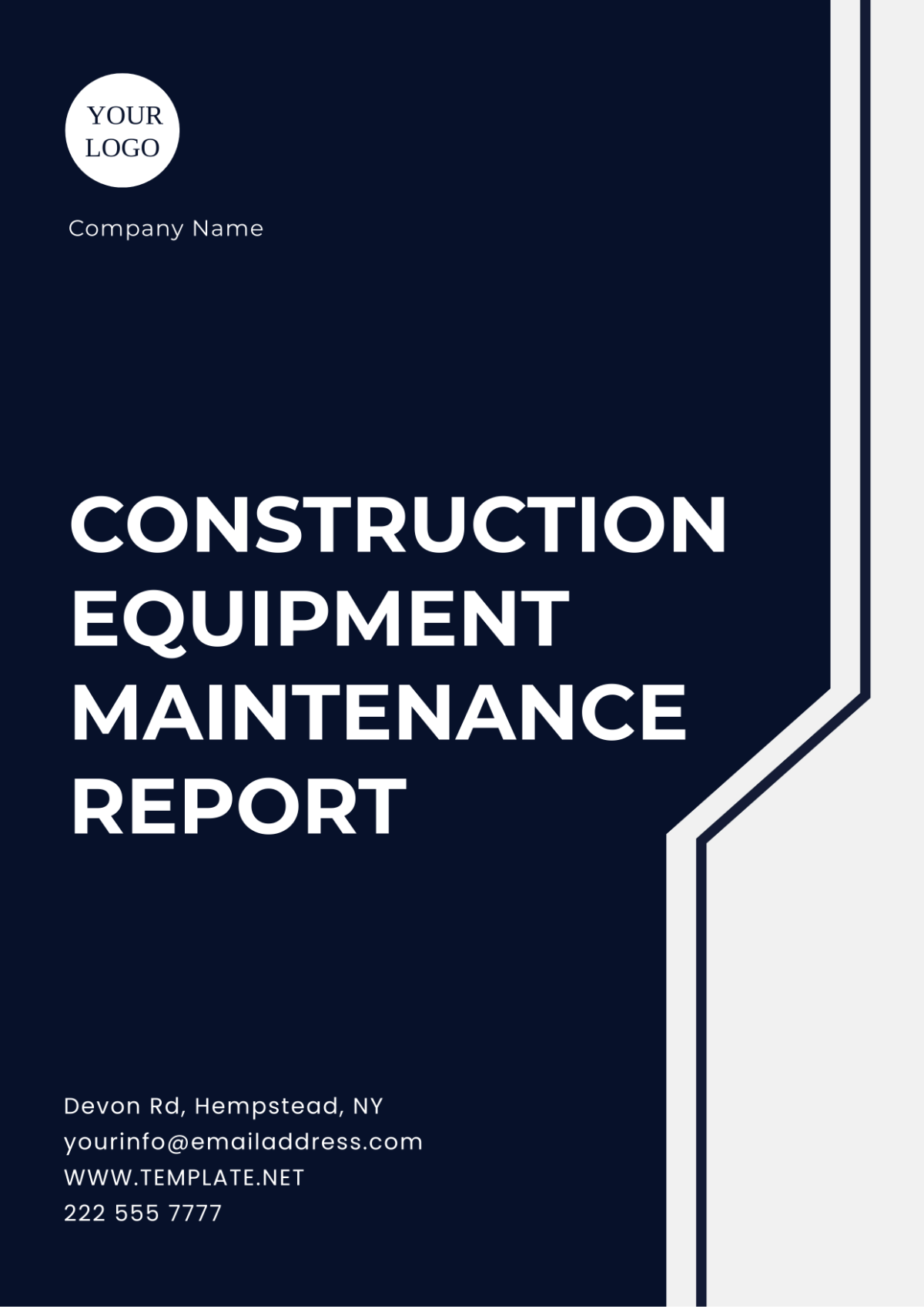 Construction Equipment Maintenance Report Template - Edit Online & Download