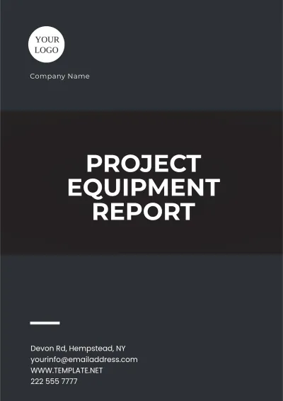 Free Project Equipment Report Template to Edit Online