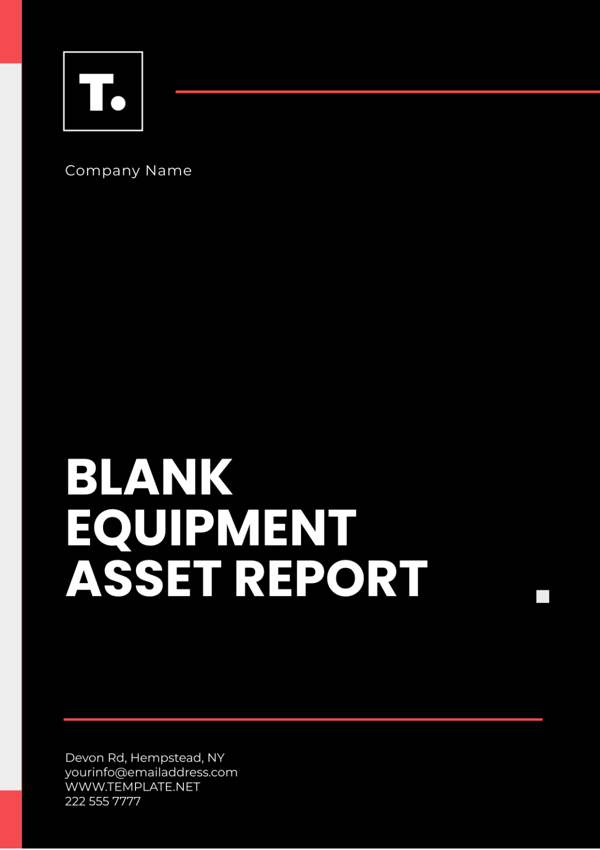 Blank Equipment Asset Report Template - Edit Online & Download