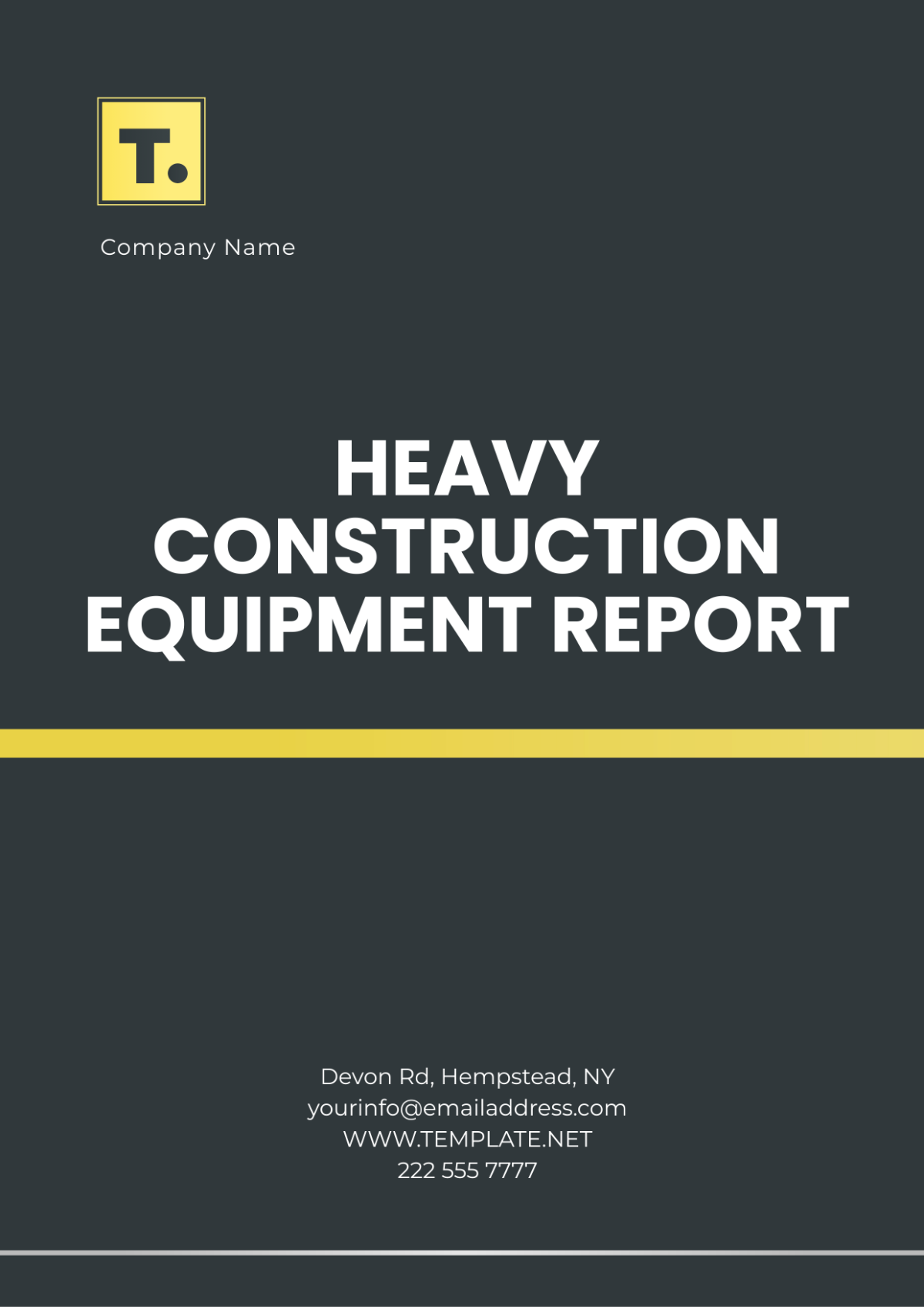 Heavy Construction Equipment Report Template - Edit Online & Download