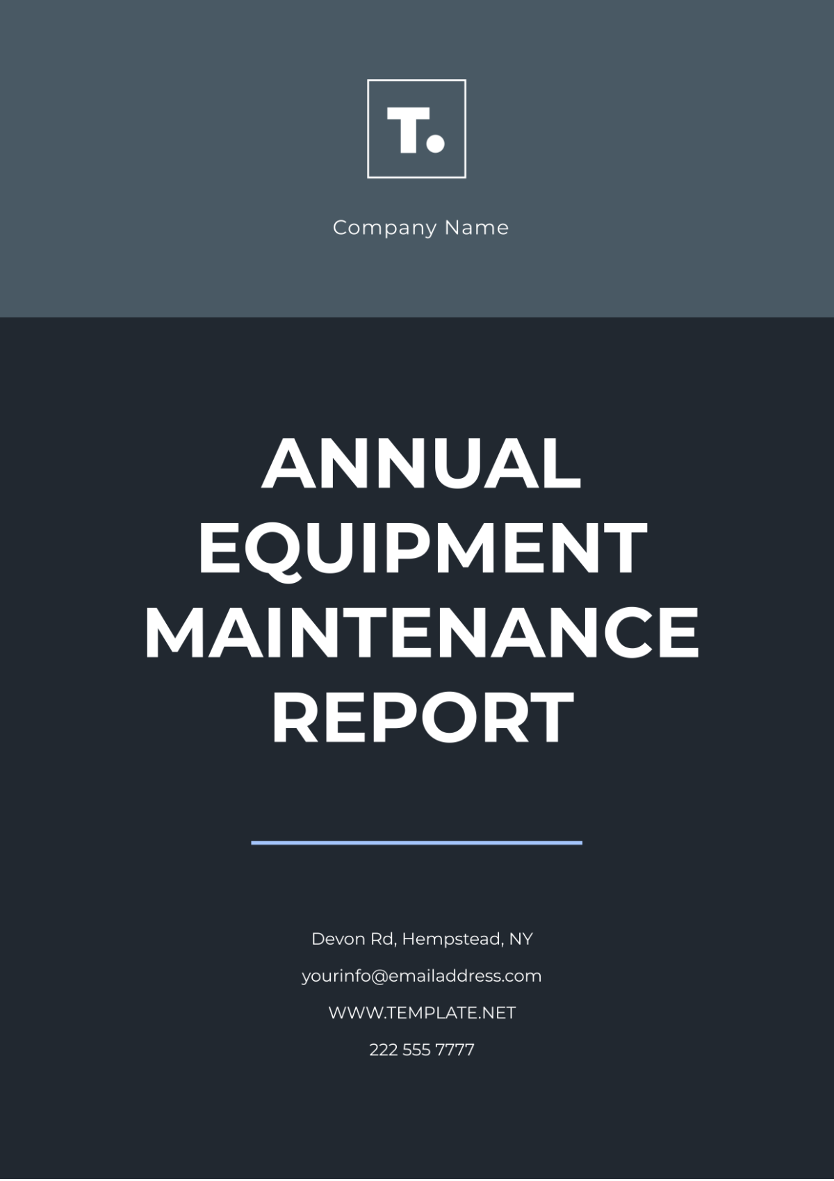 Annual Equipment Maintenance Report Template - Edit Online & Download