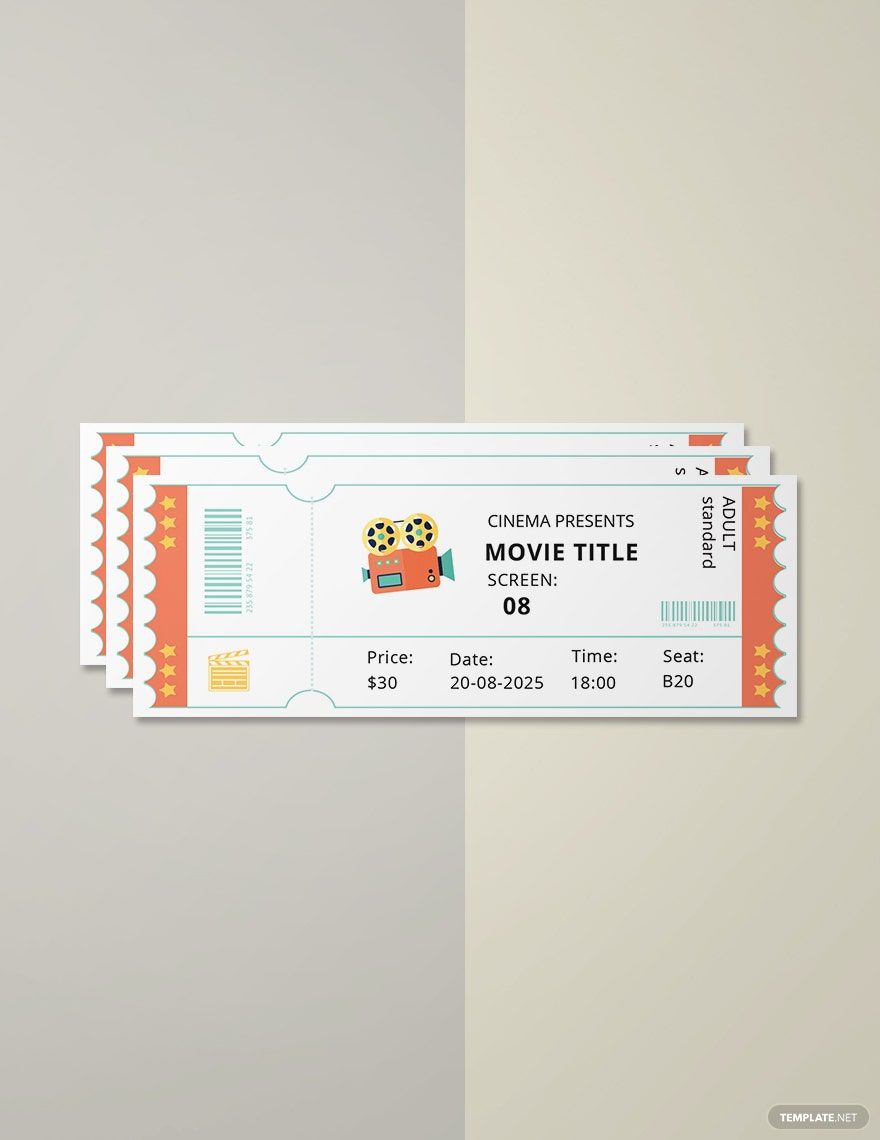 Movie Ticket Template in PDF