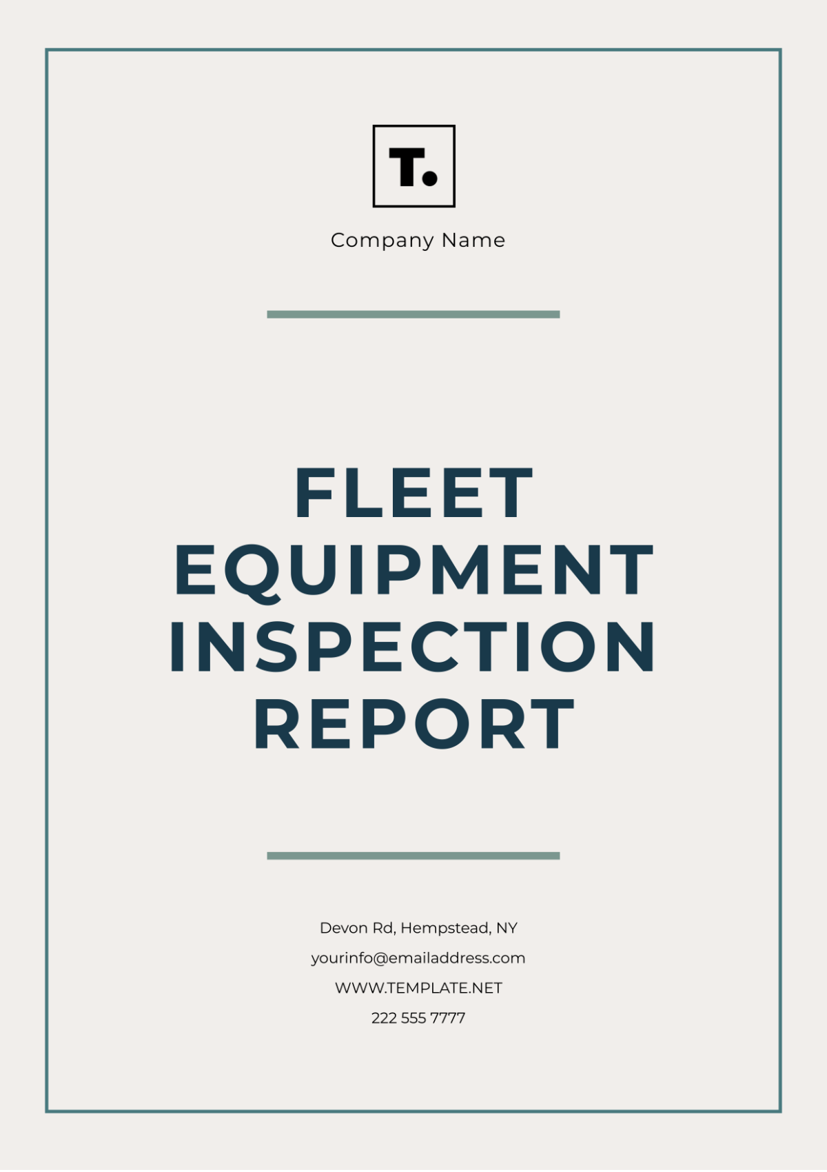 Fleet Equipment Inspection Report Template - Edit Online & Download