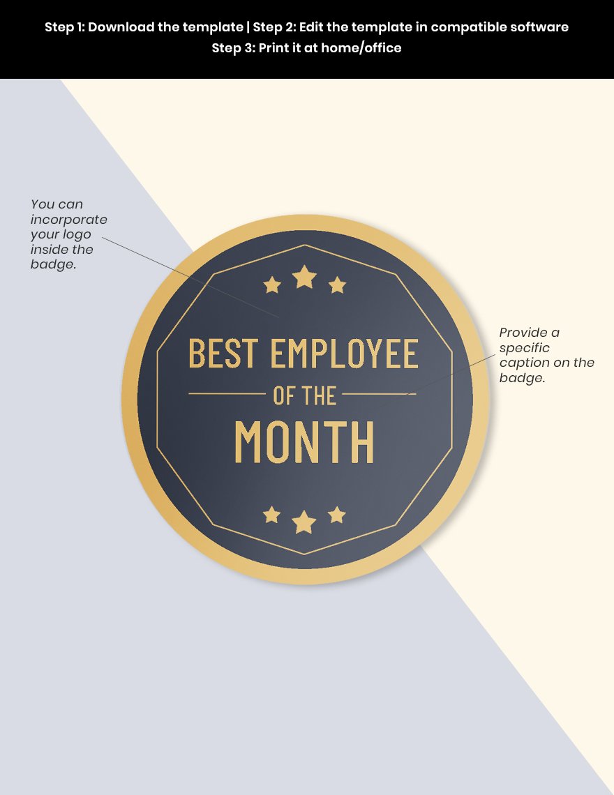 Best Employee Badge (Round Badge) Template