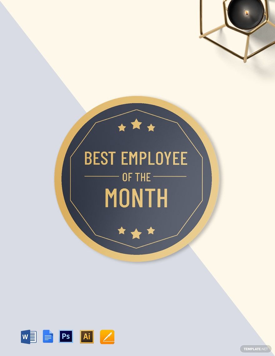 Best Employee Badge (Round Badge) Template