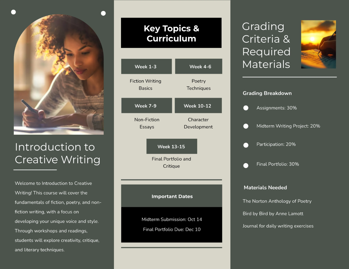 Free Syllabus Brochure Template to Edit Online