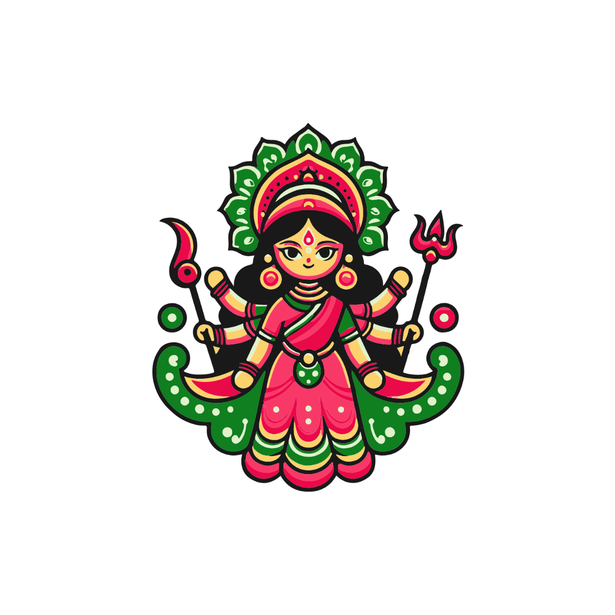 Editable Durga Clipart