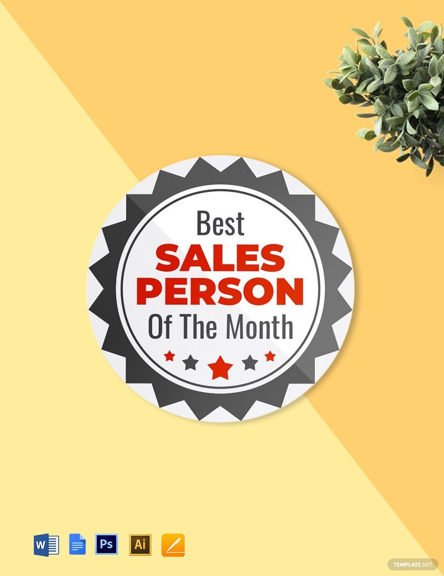 Best Sales Person Badge (Round Badge) Template
