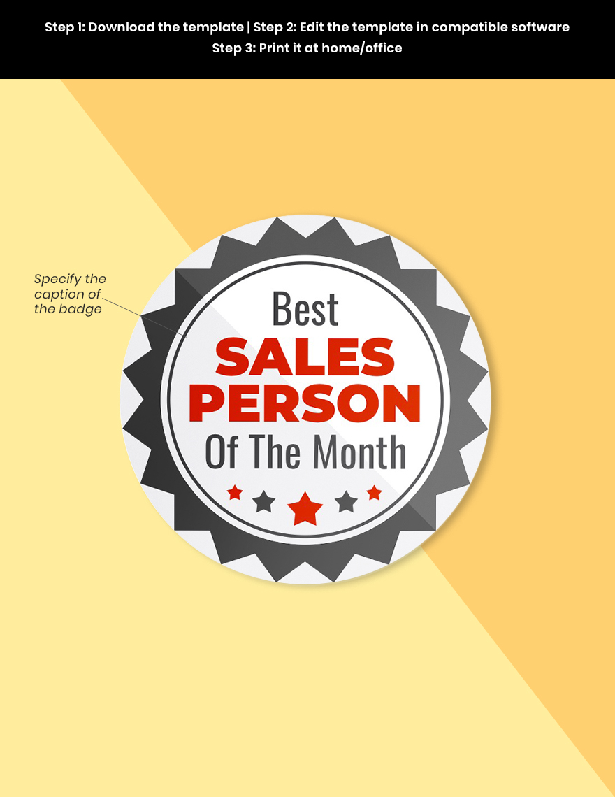 Best Sales Person Badge (Round Badge) Template