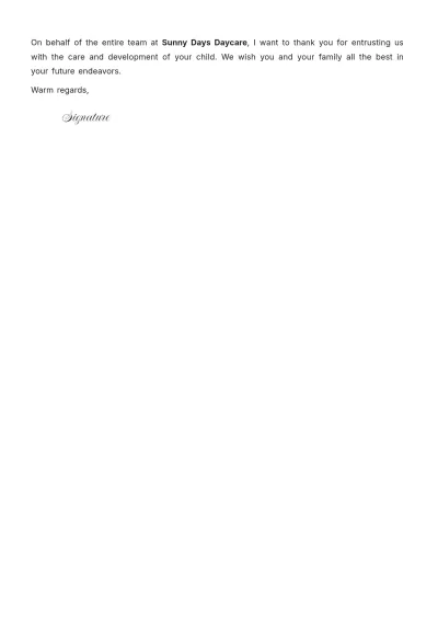 Free Acknowledgement Of Daycare Termination Template to Edit Online