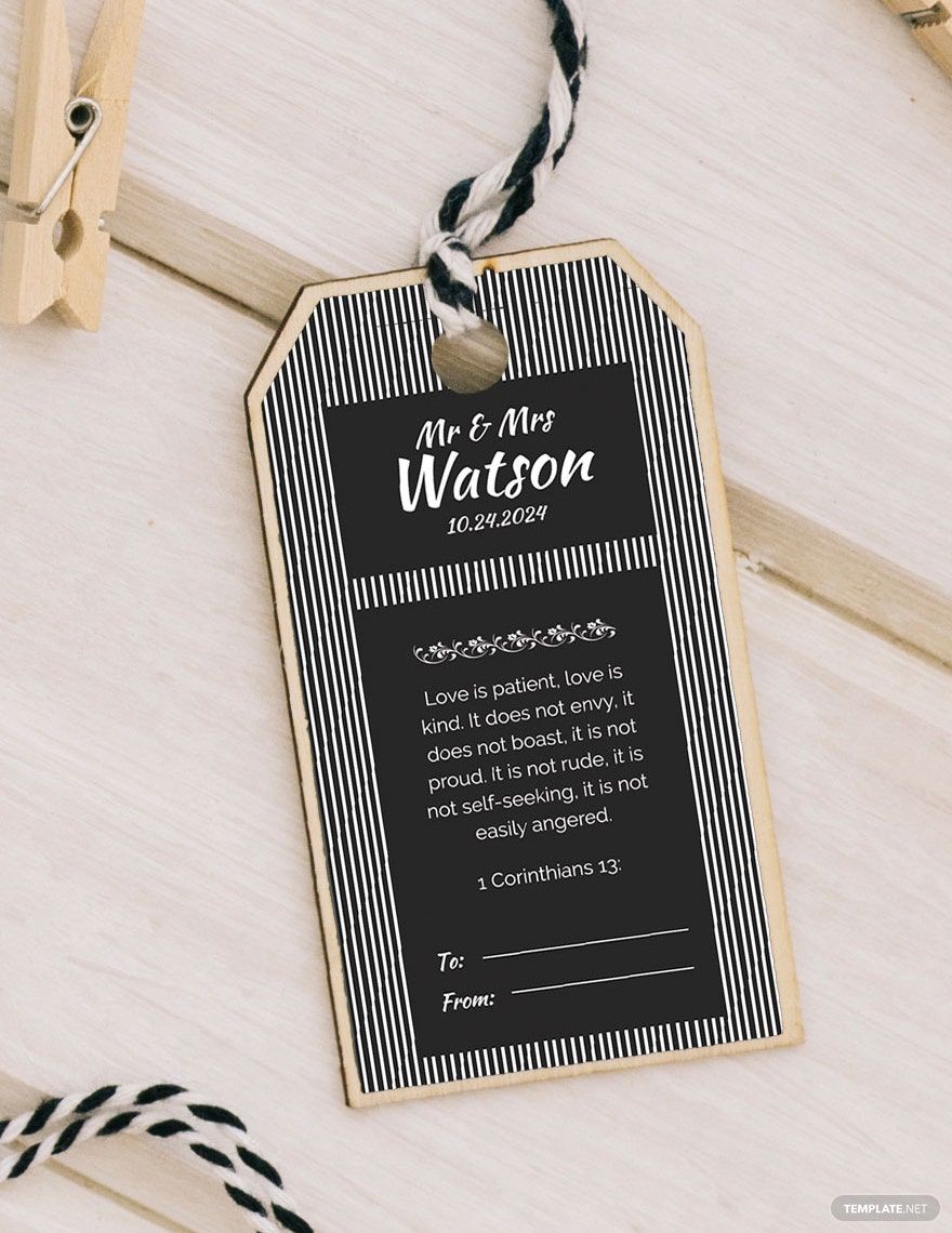 Black and White Gift Tag Template