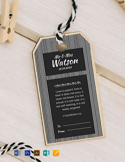 Black and White Gift Tag Template - Illustrator, Word, Apple Pages, PSD, Publisher | Template.net