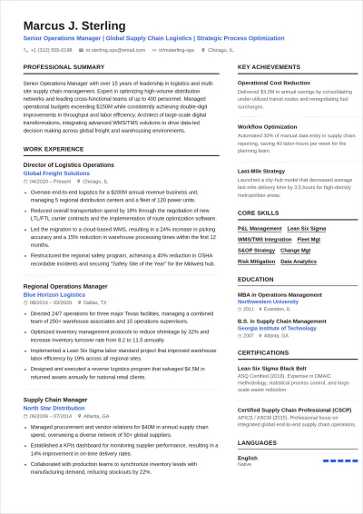 Free Experienced Worker ATS Resume Template, AI Resume Builder