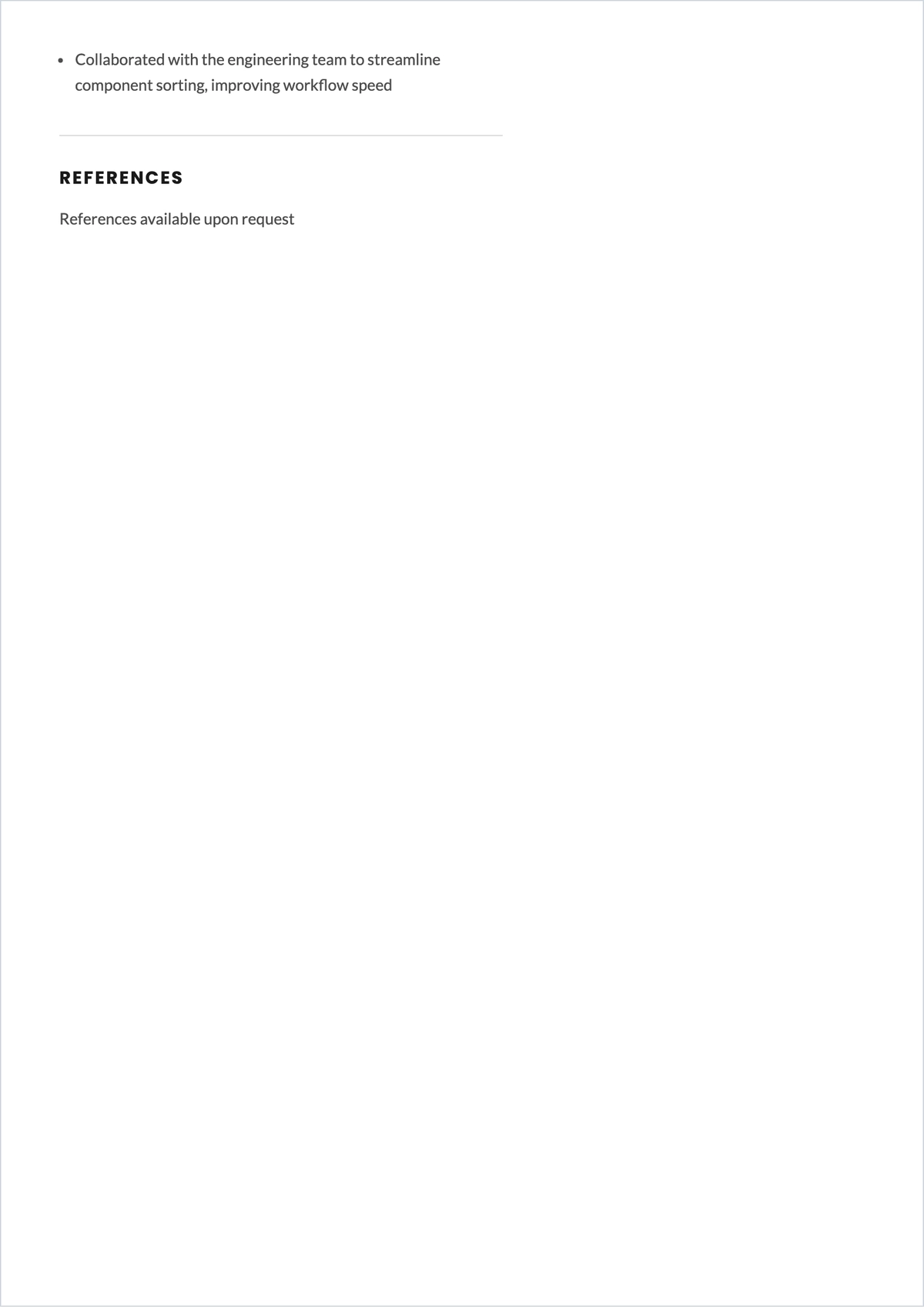 Free Factory Worker ATS Resume Template, AI Resume Builder