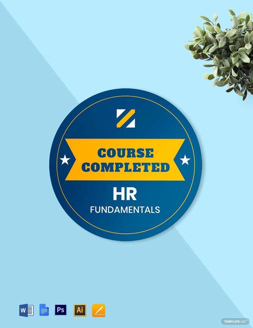 Free Course Completion Badge (Round) Template