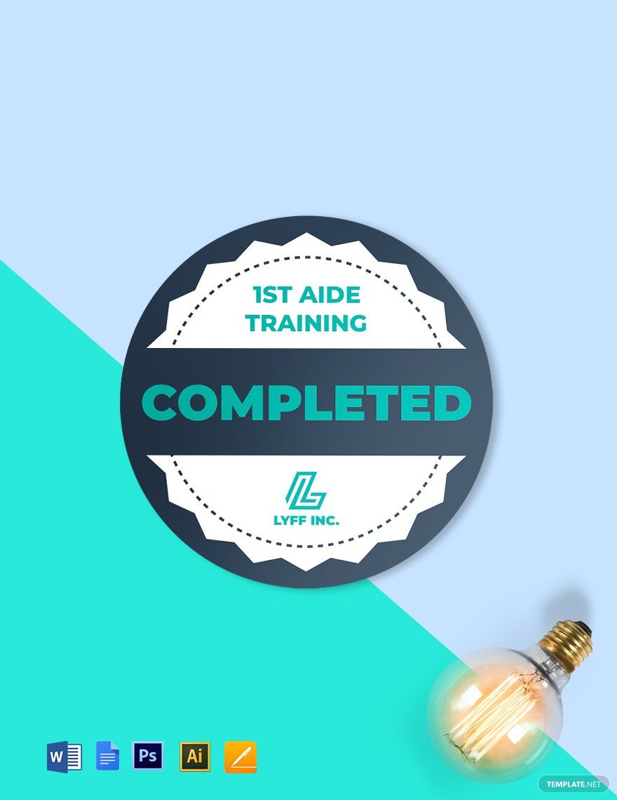 Training Completion Badge (Round) Template in PSD, Pages, Word, Illustrator, Google Docs - Download | Template.net