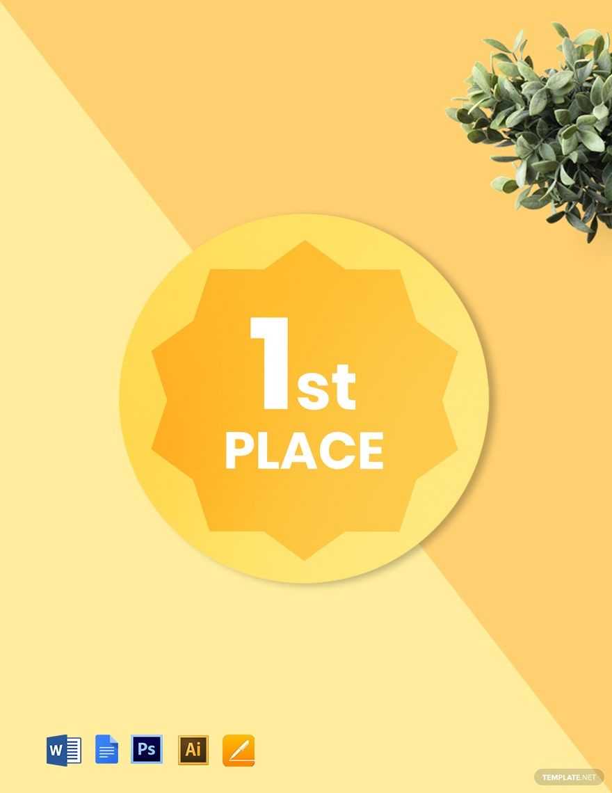 1st Place, 2nd Place, 3rd Place Badge (Round) Template