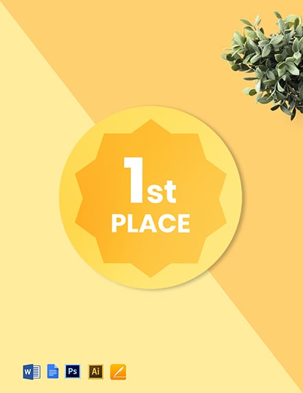 st placend place rd place badge round Template