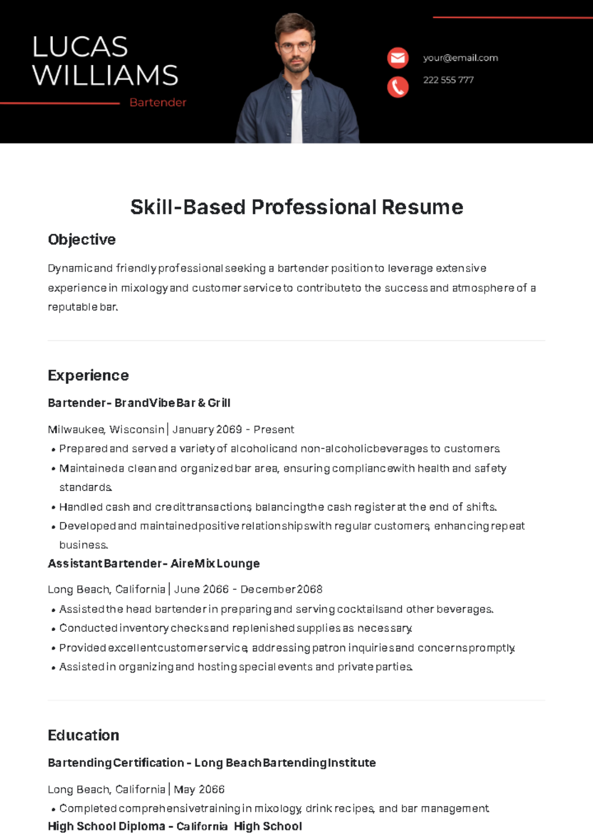 Skill-Based Professional Resume Template