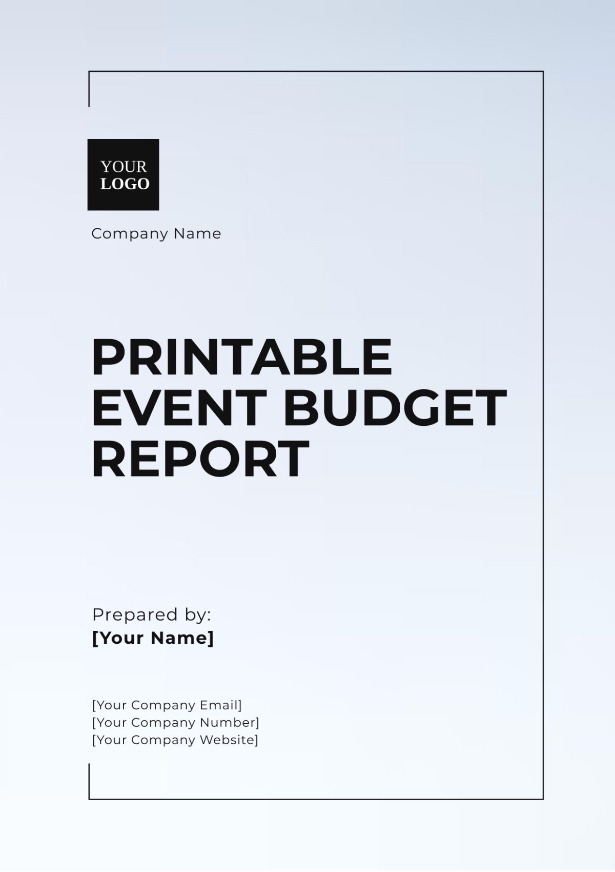 Printable Event Budget Report Template