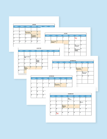 Free Blank HR Calendar Template january
