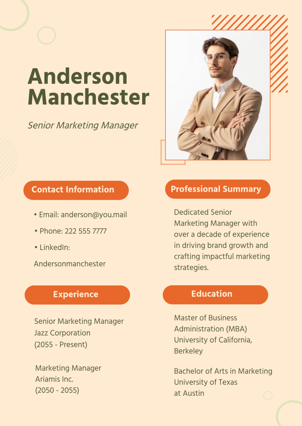 Modern Employee Profile Template - Edit Online & Download