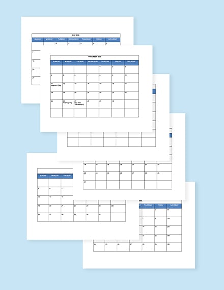 Simple HR Calendar Template Google Docs Google Sheets Excel Word