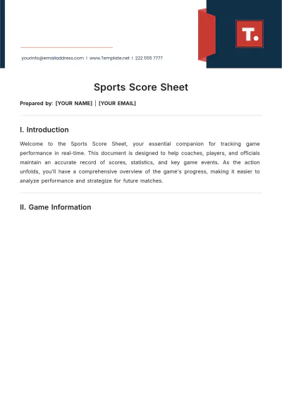 Free Sports Score Sheet Template to Edit Online