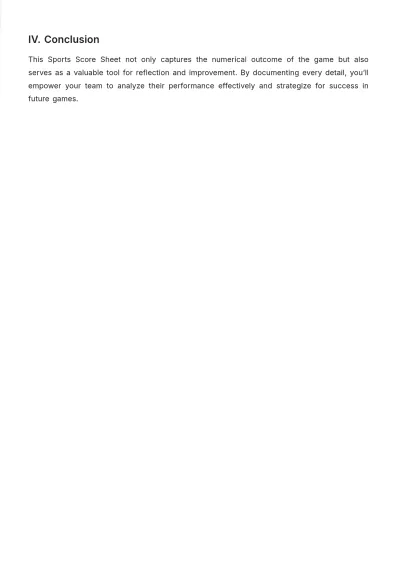 Free Sports Score Sheet Template to Edit Online