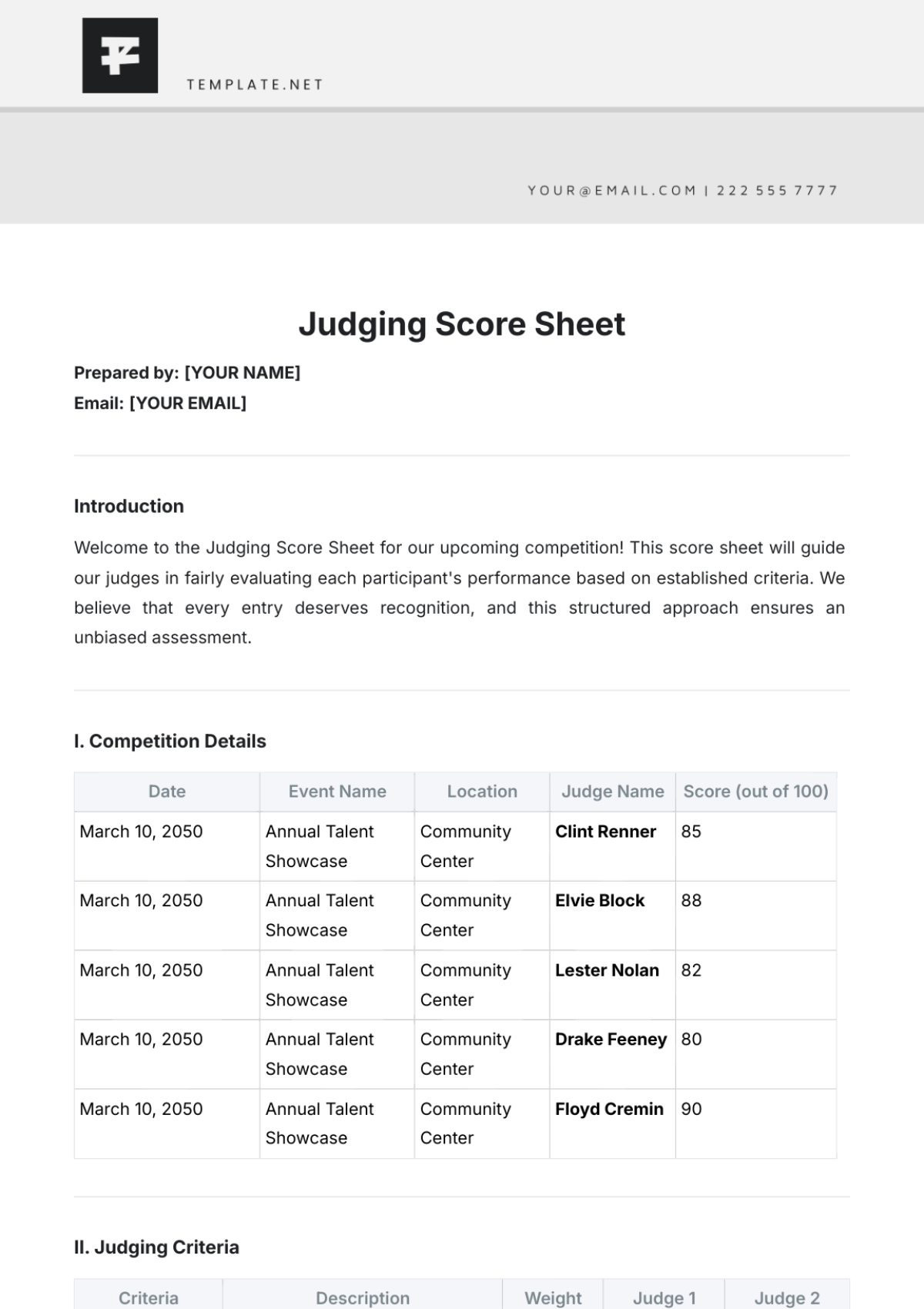 Free Result Sheet Template to Edit Online