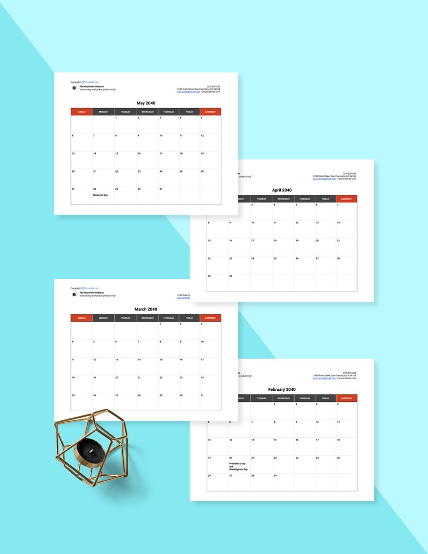 Free Sample HR Calendar Format