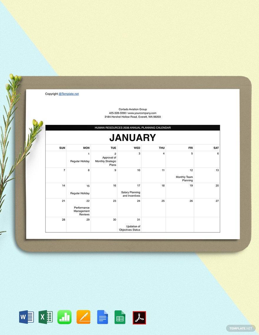 FREE HR Calendar Template Download in Word, Google Docs, Excel, PDF, Google Sheets