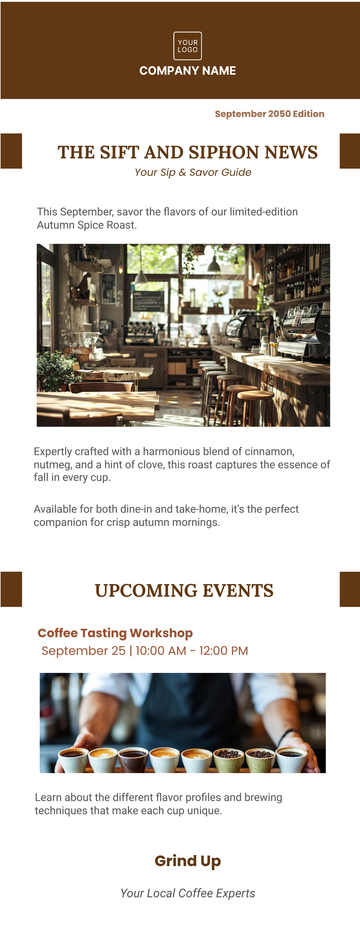 Coffee Shop Newsletter Template - Edit Online & Download