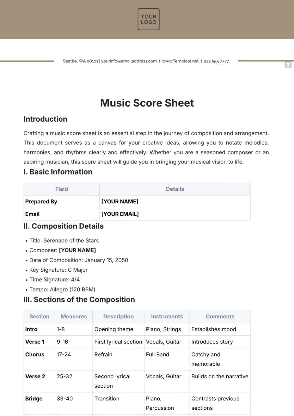 Music Score Sheet Template - Edit Online & Download