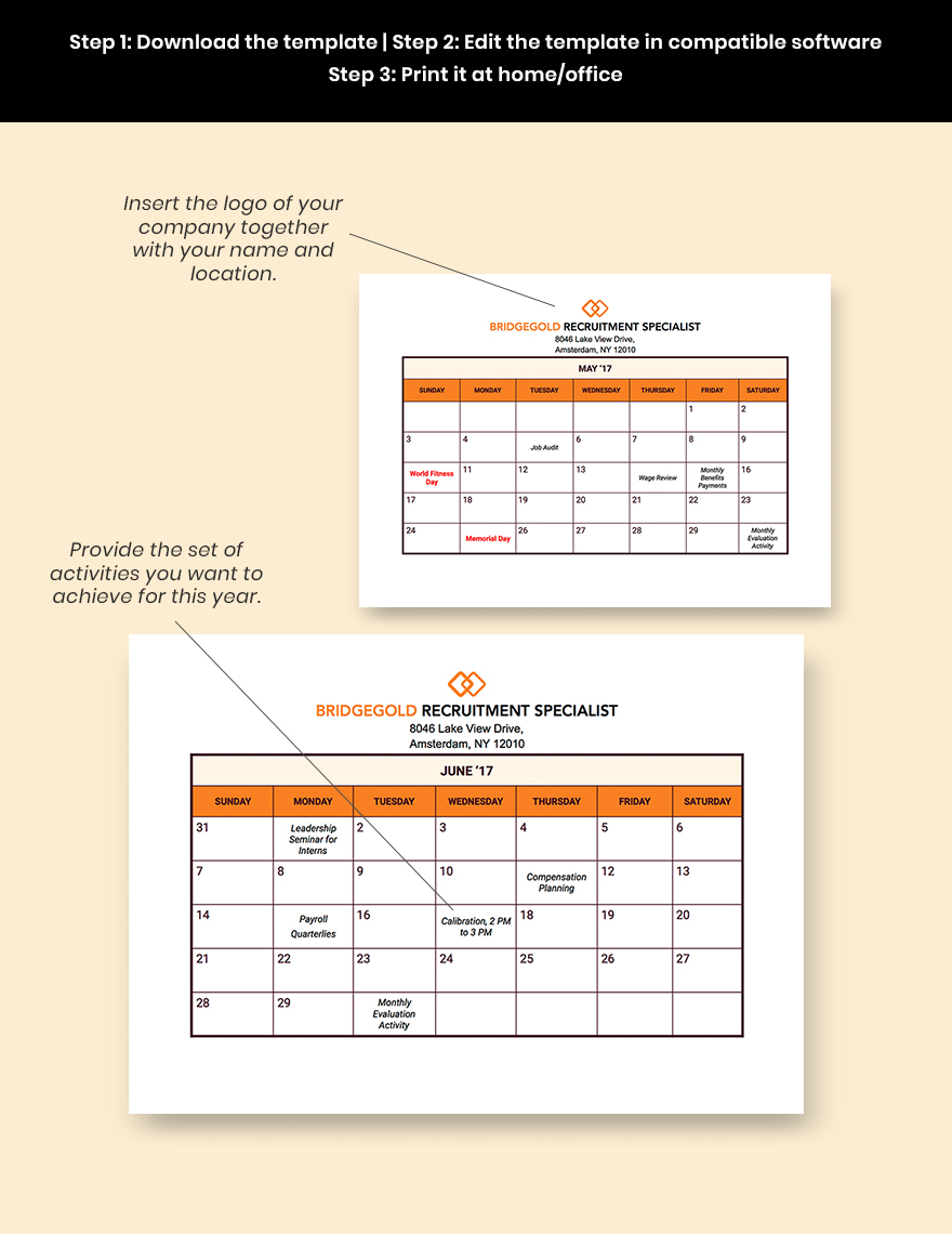 HR Annual Planning Calendar Template Download in Word, Excel, PDF