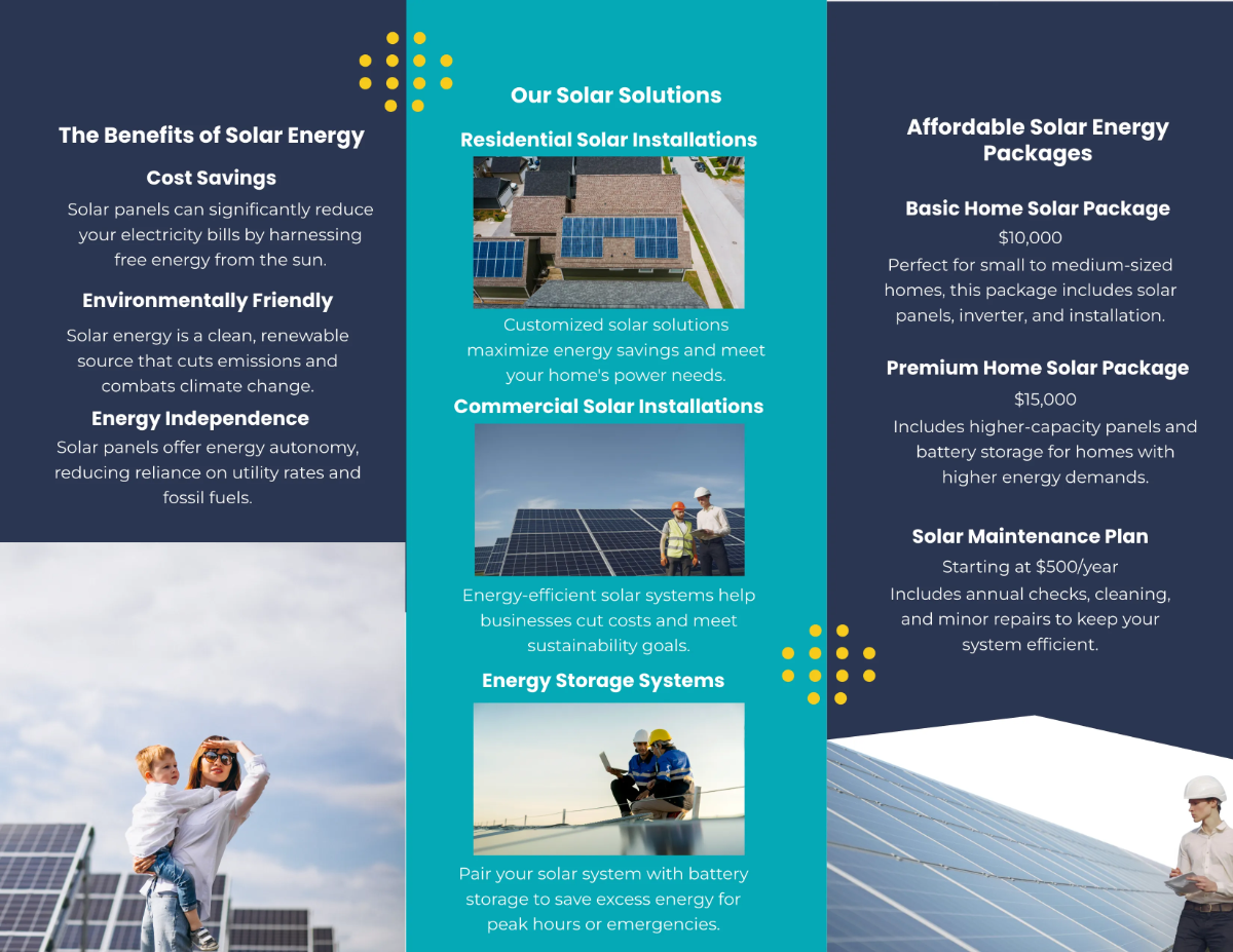 Free Solar Energy Brochure Template to Edit Online