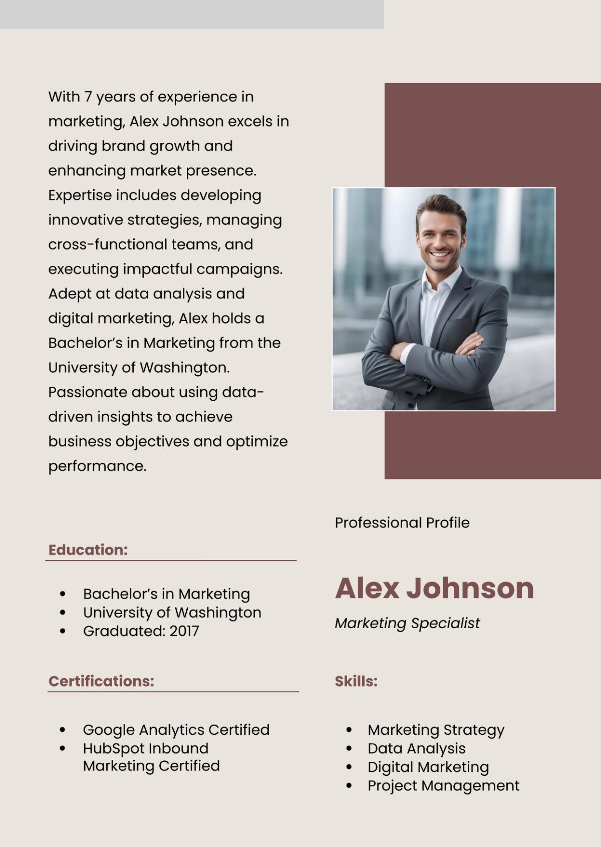 Professional Profile Template - Edit Online & Download